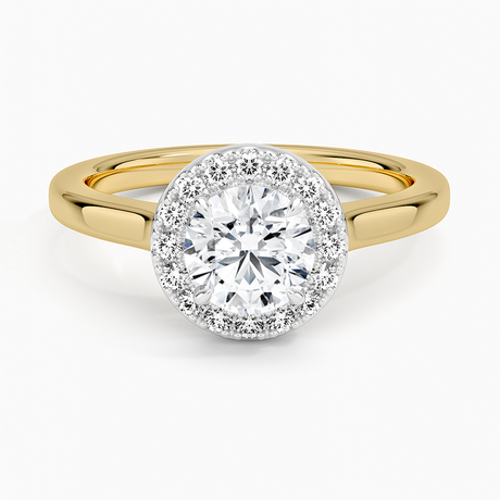 Julia Mixed Metal Halo Diamond Ring