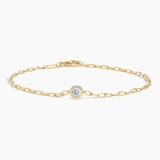 7 in. Round Lab Diamond Paperclip Chain Bracelet