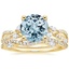 18KY Aquamarine Luxe Willow Diamond Ring (1/4 ct. tw.) with Luxe Winding Willow Diamond Ring (1/4 ct. tw.), smalltop view