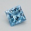 0.51 Ct. Fancy Vivid Blue Princess Lab Grown Diamond