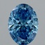 3.08 Ct. Fancy Vivid Blue Oval Lab Grown Diamond