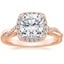 14K Rose Gold Petite Twisted Vine Halo Diamond Ring (1/4 ct. tw.), smalltop view