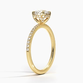 Viviana with 1ct Round Certified Natural Diamond in 18K Yellow Gold