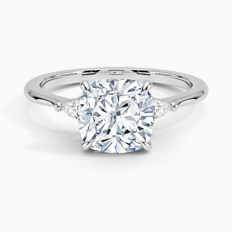 18K White Gold Aria Three Stone Diamond Ring (1/10 ct. tw.)