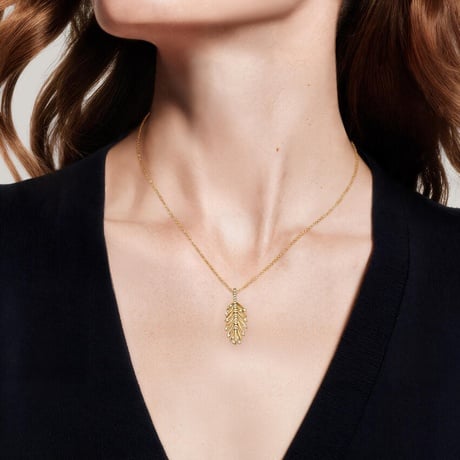 Jane Goodall Luxe Palm Leaf Lab Diamond Pendant Necklace (1/5 ct. tw.)