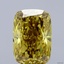 5.06 Ct. Fancy Vivid Yellow Cushion Lab Grown Diamond