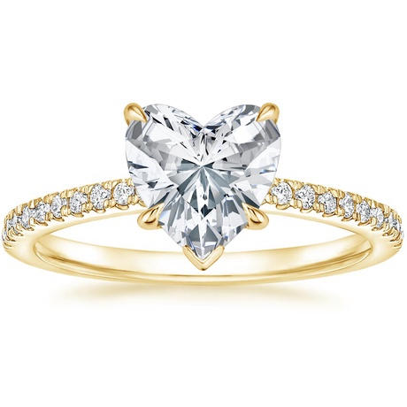 18K Yellow Gold Petite Demi Diamond Ring with Ballad Diamond Ring