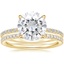 18KY Moissanite Demi Diamond Ring with Luxe Ballad Diamond Ring, smalltop view