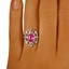 The Barbarella Ring, smalltop view on a hand