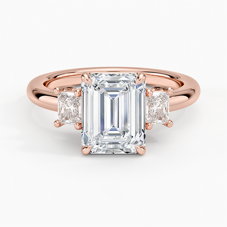 14K Rose Gold Helena Radiant-Cut Three Stone Diamond Ring (3/8 ct. tw.)