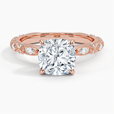 14K Rose Gold Celestia Milgrain Diamond Ring (1/4 ct. tw.)