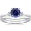 18KW Sapphire Selene Diamond Ring (1/10 ct. tw.) with Petite Curved Wedding Ring, smalltop view