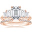 14K Rose Gold Luxe Rhiannon Five Stone Diamond Ring with Luxe Sia Diamond Open Ring (1/5 ct. tw.)