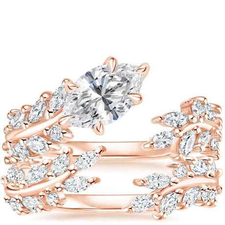 14K Rose Gold Sweeping Ivy Diamond Bridal Set (1 ct. tw.)