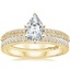 18K Yellow Gold Tacori Sculpted Crescent Knife Edge Diamond Ring with Tacori Dantela Diamond Ring (1/8 ct. tw.)