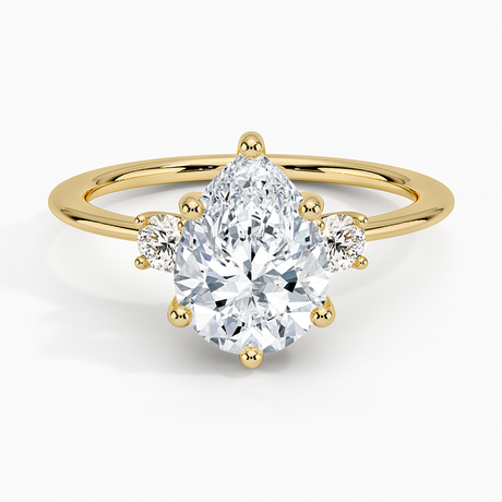 18K Yellow Gold Aimee Three Stone Diamond Ring