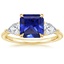 18K Yellow Gold Luxe Opera Three Stone Diamond Ring, smalltop view