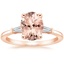 14K Rose Gold Tapered Baguette Three Stone Diamond Ring, smalltop view
