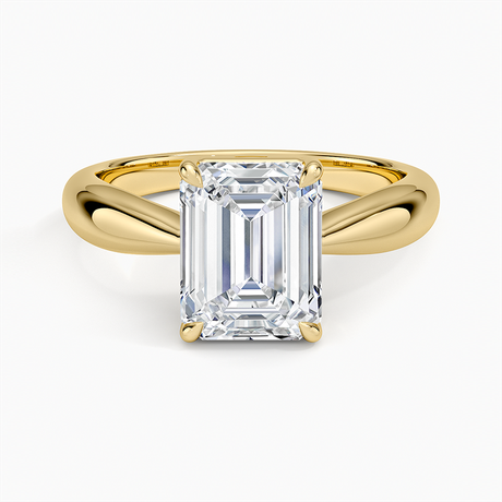 18K Yellow Gold Thea Tapered Solitaire Diamond Ring