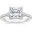 18K White Gold Jade Trau Satin Esthética Solitaire Ring, smalltop view