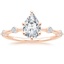14K Rose Gold Aimee 1.4mm Diamond Ring, smalltop view