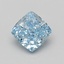 3.09 Ct. Fancy Vivid Blue Cushion Lab Grown Diamond