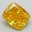 4.05 Ct. Fancy Vivid Yellow Cushion Lab Grown Diamond