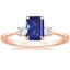 14K Rose Gold Petite Selene Three Stone Diamond Ring (1/10 ct. tw.), smalltop view