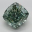 6.27 Ct. Fancy Vivid Green Cushion Lab Grown Diamond