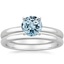 18KW Aquamarine 2mm Comfort Fit Bridal Set, smalltop view
