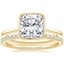 18K Yellow Gold Petite Luna Bezel Ring with Luxe Ballad Diamond Ring (1/4 ct. tw.)