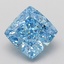 2.14 Ct. Fancy Vivid Blue Cushion Lab Grown Diamond