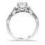 Contemporary Emerald and Baguette Diamond Ring, smallside view