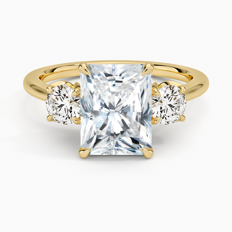 18K Yellow Gold Petal Three Stone Diamond Ring (2/3 ct. tw.)