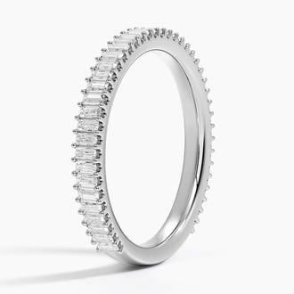 Petite Lina Baguette Diamond Ring in 18K White Gold