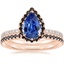 14K Rose Gold Waverly Diamond Ring with Black Diamond Accents with Luxe Ballad Black Diamond Ring