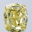 3.08 Ct. Fancy Vivid Yellow Cushion Lab Grown Diamond