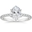Platinum Six Prong Petite Shared Prong Diamond Ring (1/5 ct. tw.), smalltop view