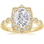 18K Yellow Gold Cadenza Halo Diamond Ring, smalltop view
