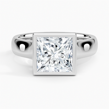 18K White Gold Luna 4mm Bezel Ring