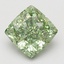3.10 Ct. Fancy Vivid Green Cushion Lab Grown Diamond