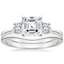 Platinum Serena Diamond Ring with Petite Curved Wedding Ring