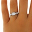 The Lorrie Ring, smalltop view on a hand