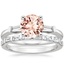 18KW Morganite Tapered Baguette Diamond Ring (1/5 ct. tw.) with Barre Diamond Ring (1/4 ct. tw.), smalltop view