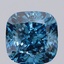 5.07 Ct. Fancy Vivid  Blue Cushion Lab Grown Diamond