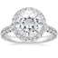 18K White Gold Sienna Halo Three-Quarter Coverage Diamond Ring (3/4 ct. tw.), smalltop view
