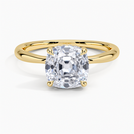 Freesia Hidden Halo Engagement Ring - Tapered Band