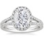 18K White Gold Fortuna Halo Diamond Ring (1/2 ct. tw.), smalltop view