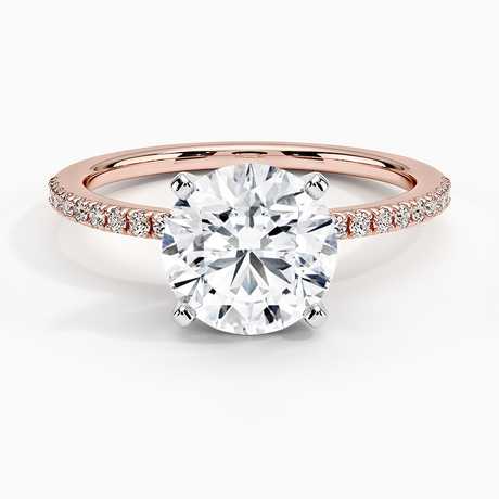 14K Rose Gold Ballad Half Coverage Diamond Ring (1/8 ct. tw.)