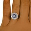 The Jacinda Ring, smallzoomed in top view on a hand